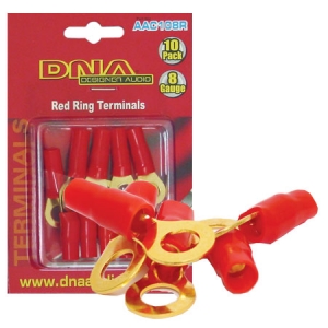 DNA 8 GAUGE RING TERMINALS 10 PACK - RED