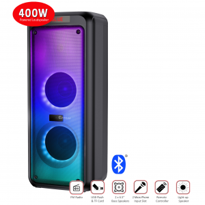 SANSAI 400W RECHARGEABLE BLUETOOTH SPEAKER WITH DISCO LIGHTS