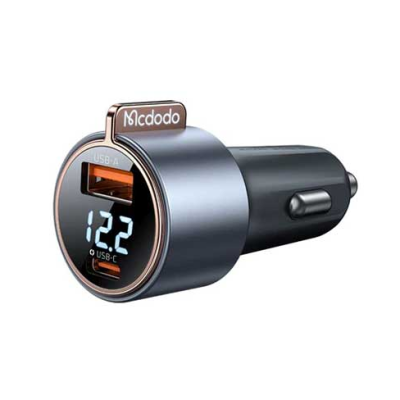 MCDODO 75W PD USB-C + QC4.0 USB CAR CHARGER WITH VOLTMETER