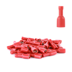 DNA 6.4MM RED INSULATED TERMINAL SINGLE GRIP - 100 PACK