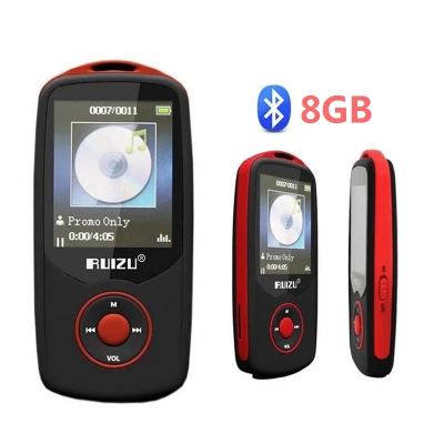 RUIZU RECHARGEABLE BLUETOOTH MP3 PLAYER - RED