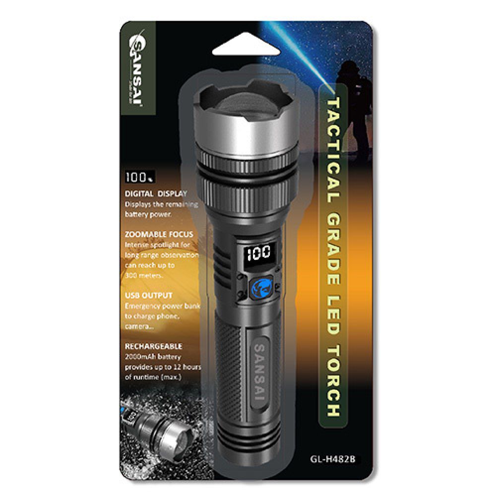 Handheld Tourch SANSAI 10W RECHARGEABLE FOCUS HAND-HELD TORCH