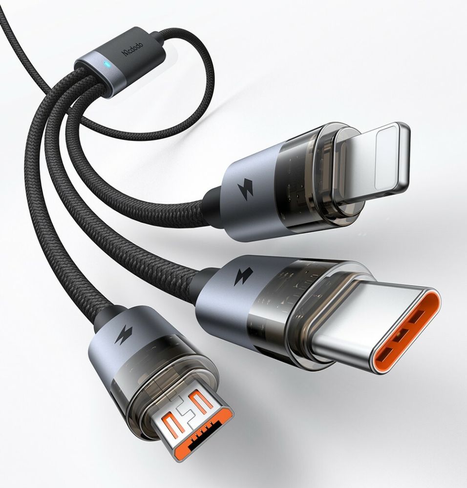 MCDODO 3-IN-1 USB-A TO USB-C/LIGHTNING/MICRO USB COMBO LEAD