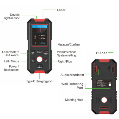 NOYAFA MULTI-FUNCTION DIGITAL STUD/AC/DISTANCE METER