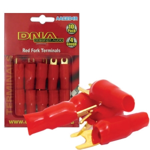 DNA 4 GAUGE FORK TERMINALS 10 PACK - RED