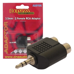 DNA 3.5mm PLUG TO 2 RCA F ADAPTOR