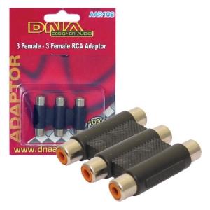 DNA 3x RCA-SOCKET TO 3x RCA-SOCKET ADAPTOR