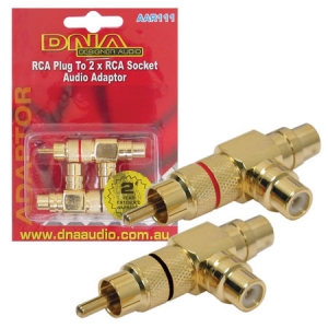 DNA RCA-PLUG TO 2x RCA-SOCKET ADAPTOR