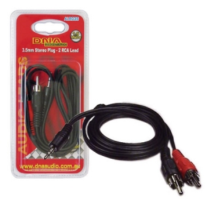 DNA 3.5mm STEREO PLUG TO 2X RCA LEAD - 1.5M