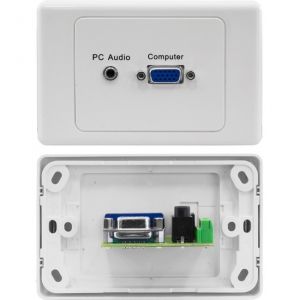 PRO.2 WALL PLATE WITH RIGHT ANGLE VGA AND 3.5MM STEREO