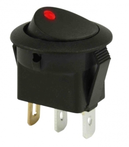 DNA 12V ON/OFF ROUND MOUNT ROCKER SWITCH - RED LIGHT