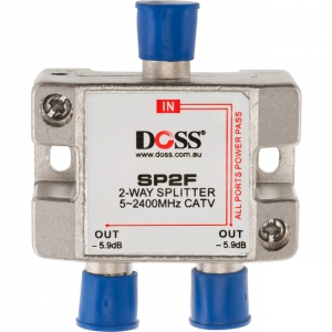 DOSS 2-WAY 'F' SPLITTER/ COMBINER