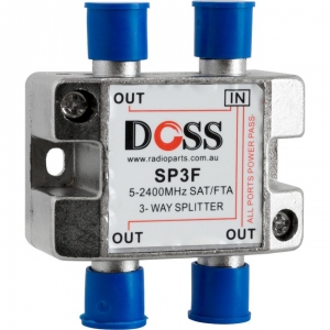 DOSS 3-WAY 'F' SPLITTER/ COMBINER