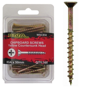 DNA CHIPBOARD SCREWS 8G 50MM  100PK