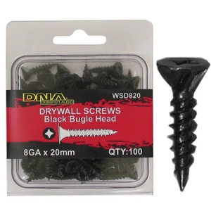 DNA DRYWALL SCREW 8G 20MM BLK 100PK