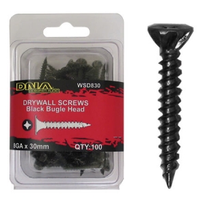 DNA DRYWALL SCREW 8G 30MM BLK 100PK