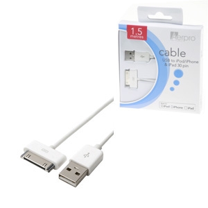 30-PIN APPLE IPHONE TO USB CHARGE AND SYNC LEAD - 1.5M