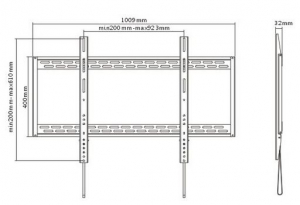 PROLINK 100KG EXTRA LARGE FIXED TV WALL MOUNT - 60