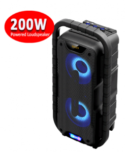 SANSAI 200W RECHARGEABLE BLUETOOTH SPEAKER WITH DISCO LIGHTS