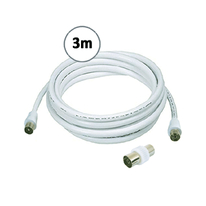 SANSAI PAL MALE TO PAL MALE COAX TV ANTENNA LEAD - 3M