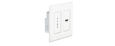 BLUSTREAM HDBASET™ HDMI WALL PLATE WHITE US DECORA TRANSMITTER - 4K60HZ 4:2:0 40M (1080P 70M)