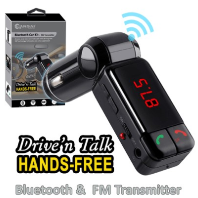 SANSAI DUAL USB BLUETOOTH FM TRANSMITTER WITH AUX INPUT