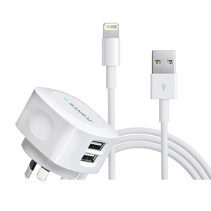 SANSAI USB TO LIGHTNING LEAD AND AC CHARGER PACK - 1.5M