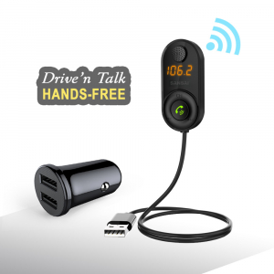 SANSAI BLUETOOTH FM TRANSMITTER WITH DUAL USB CAR CHARGER