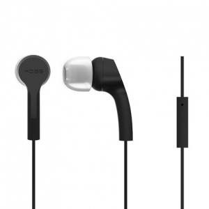 KOSS NOISE ISOLATING IN-EAR EARPHONES WITH MICROPHONE - BLACK