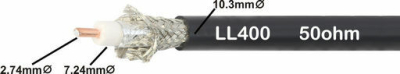 SOLID CORE 50 OHM LL400 COAX CABLE -100M
