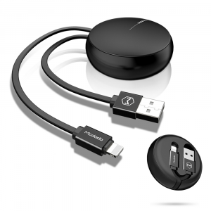 MCDODO RETRACTABLE USB TO LIGHTNING LEAD WITH CASE - 1M