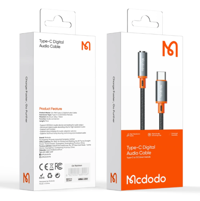 MCDODO USB-C TO 3.5MM AUDIO ADAPTOR WITH BUILT IN DAC 