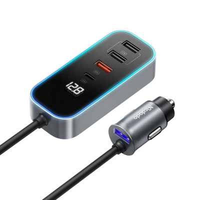 MCDODO USB CAR CHARGER WITH 4x USB + 1x TYPE-C SOCKET - 1.5M