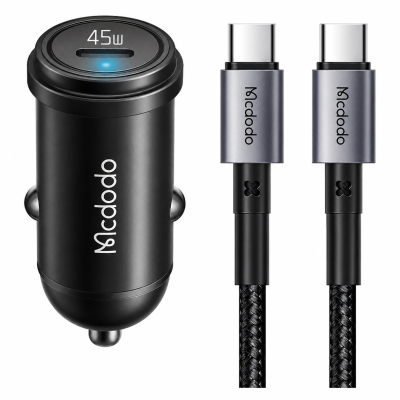 MCDODO 45W PD USB-C TO USB-C CABLE CAR CHARGER PACK