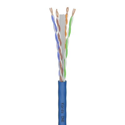 KORDZ CAT6 SOLID OFC UHD/4K VIDEO/DATA NETWORK CABLE 305M PULL BOX - BLUE