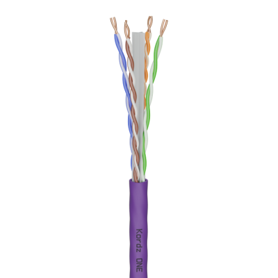KORDZ CAT6 SOLID OFC UHD/4K VIDEO/DATA NETWORK CABLE 305M PULL BOX - PURPLE
