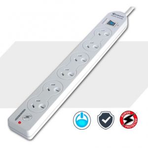 SANSAI 6-WAY POWER BOARD WITH SURGE PROTECTION