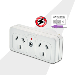 SANSAI DOUBLE ADAPTOR WITH SURGE PROTECTION