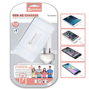 SANSAI 4.2A RAPID USB CHARGING STATION - SIDE ENTRY