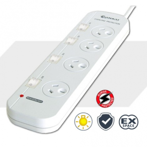 SANSAI 4-WAY POWER BOARD WITH INDIVIDUAL SWITCHES 