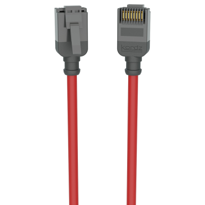 KORDZ CAT6 SLIMLINE RJ45 PATCH LEAD RED - 20M