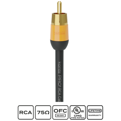 KORDZ PRO3 SINGLE RCA LEAD - 15M