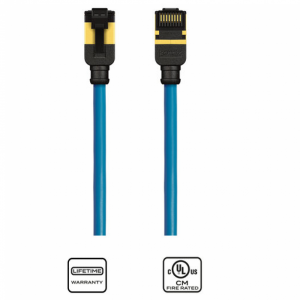 KORDZ PRS SLIM PROFILE CAT6A PATCH LEAD BLUE - 15M