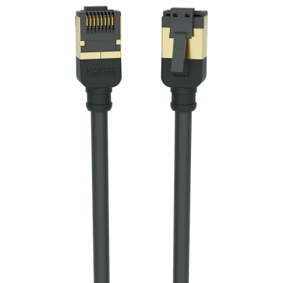 KORDZ PRS SLIM PROFILE CAT6A PATCH LEAD BLACK - 0.25M