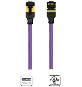 KORDZ PRS SLIM PROFILE CAT6A PATCH LEAD PURPLE - 15M