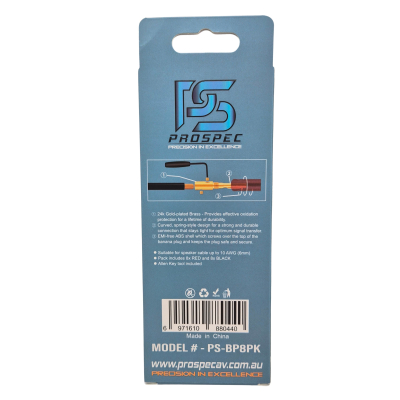 PROSPEC PREMIUM HIFI BANANA PLUG RETAIL PACK - 8PCS INCLUDING TOOL