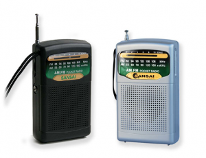 SANSAI PORTABLE POCKET AM/FM RADIO WITH BUILT-IN SPEAKER