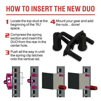 RACKSTUDS DUO 1RU MOUNTING STUD - 50 PACK