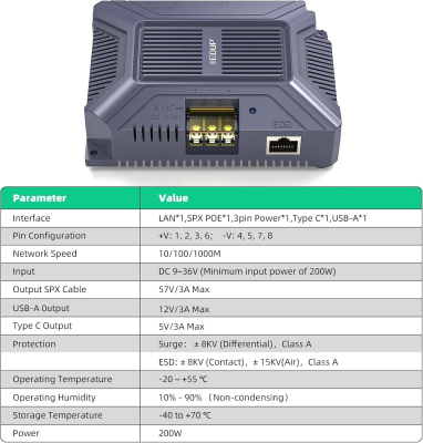 WESTEC POE POWER INJECTOR 9-36VDC TO SUIT GEN3 STARLINK
