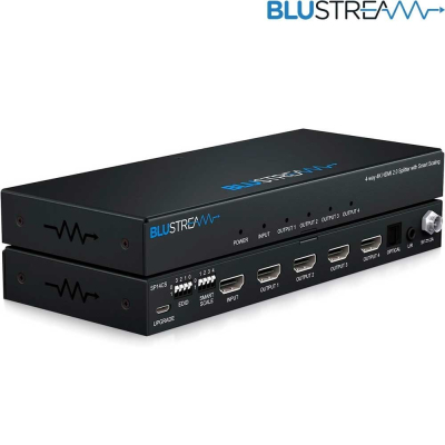 BLUSTREAM 4-WAY 4K 18GBPS HDMI SPLITTER WITH AUDIO OUT